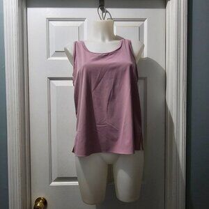 Banana Republic Mauve Sleeveless Blouse – Soft Draped Tank, Minimalist Chic